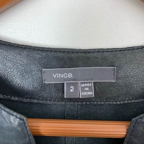 VINCE Lamb Leather Tunic Shift Dress - Picture 10 of 14